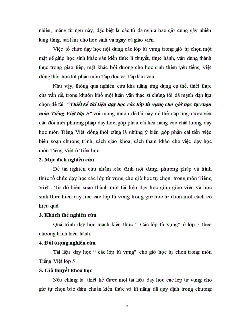 Thiết kế tài liệu dạy học các lớp từ vựng cho giờ học tự chọn môn Tiếng Việt lớp 5 1