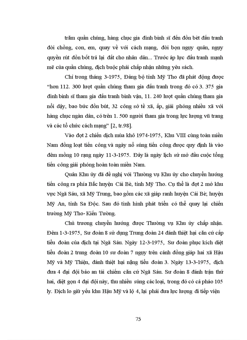 image for page Đảng bộ tỉnh mỹ tho lãnh đạo quân dân tiến công và nổi dậy giải phóng toàn tỉnh từ 1973 đến 1975