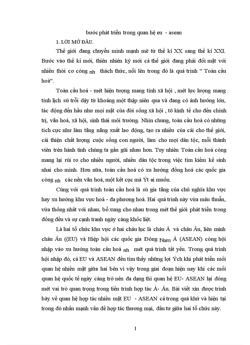 image for page Bước phát triển trong quan hệ EU ASEAN 1