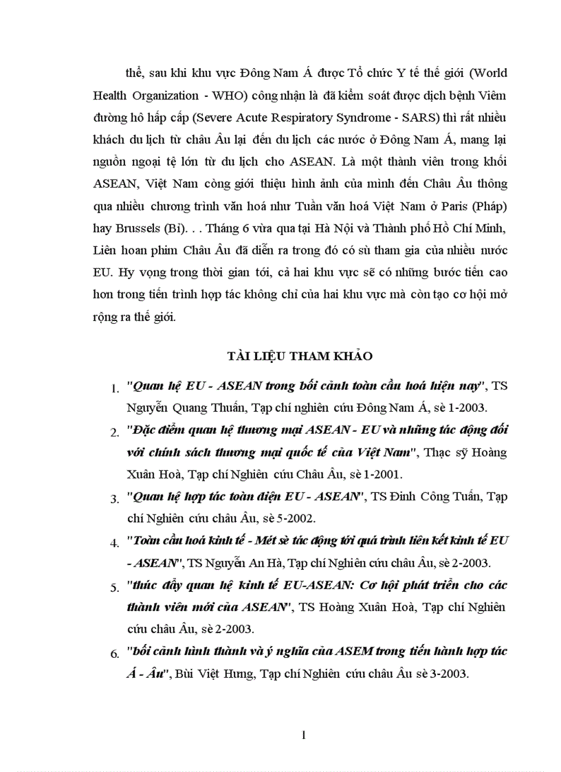 image for page Bước phát triển trong quan hệ EU ASEAN 1