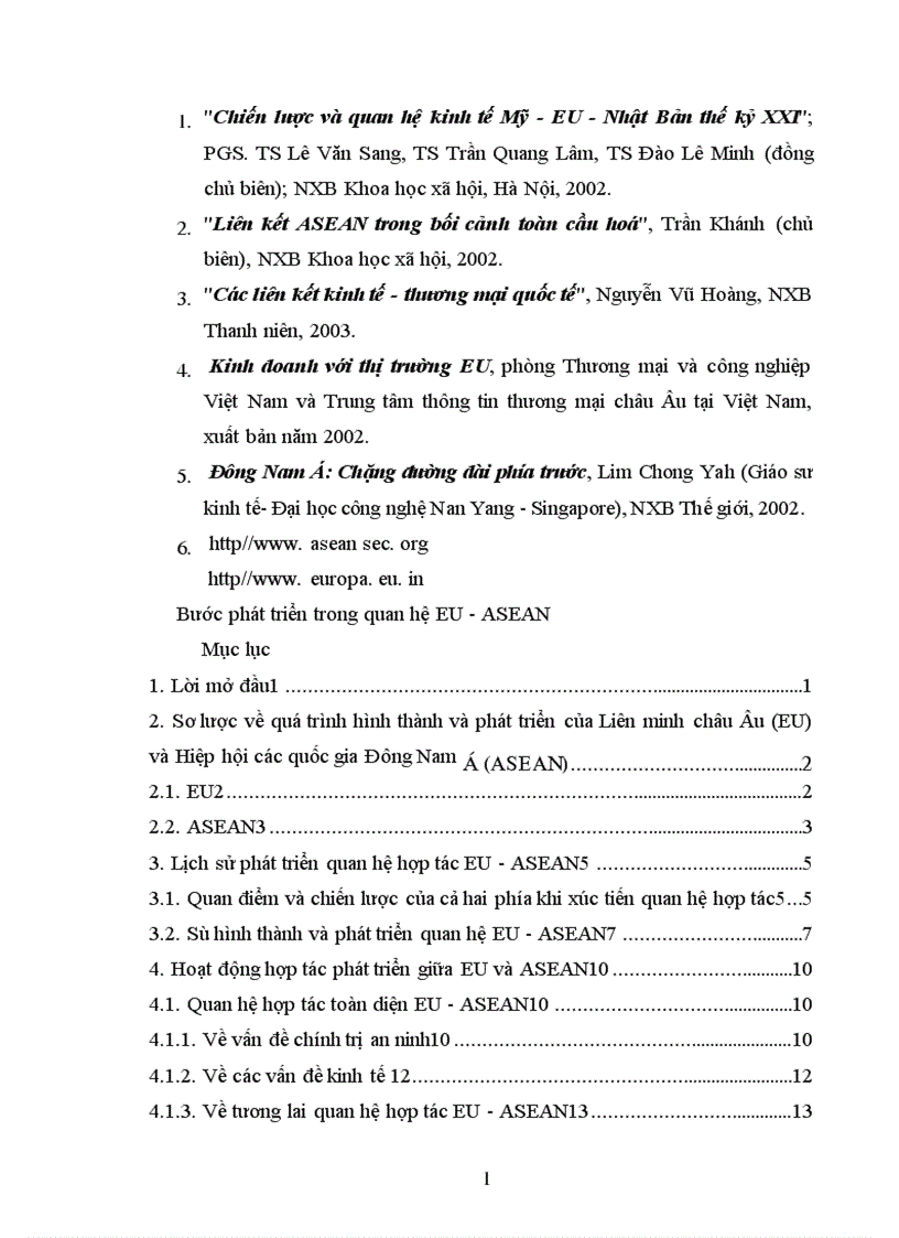 image for page Bước phát triển trong quan hệ EU ASEAN 1