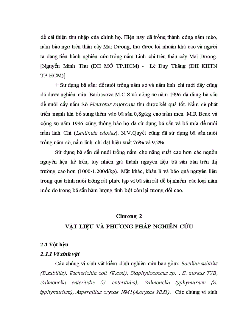 image for page Nghiên cứu hoàn thiện quy trình sử dụng bã sắn trước và sau lên men thu enzyme để nuôi trồng nấm ăn và nấm dược liệu