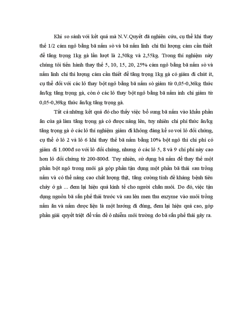 image for page Nghiên cứu hoàn thiện quy trình sử dụng bã sắn trước và sau lên men thu enzyme để nuôi trồng nấm ăn và nấm dược liệu