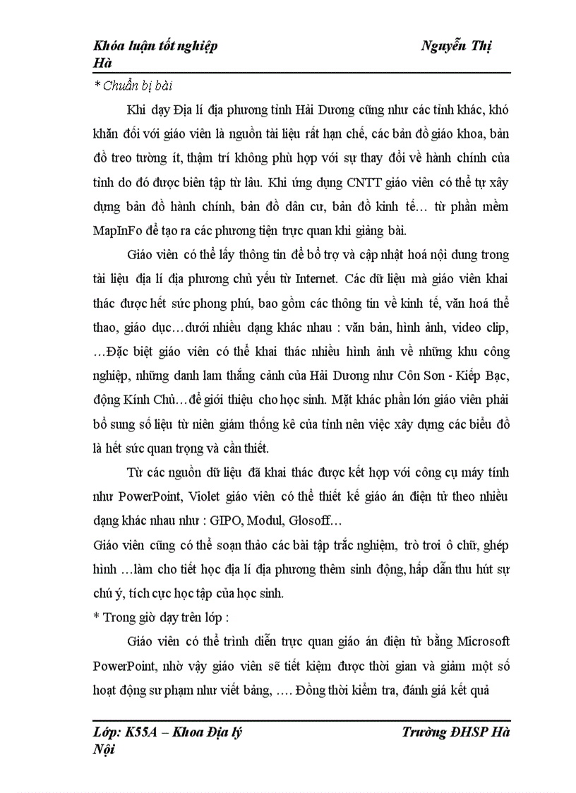 image for page Ứng dụng công nghệ thông tin trong dạy học Địa lí địa phương tỉnh Hải Dương 1