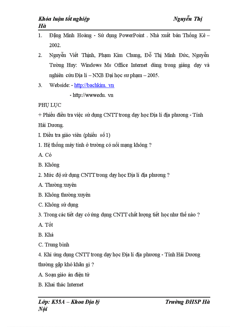 image for page Ứng dụng công nghệ thông tin trong dạy học Địa lí địa phương tỉnh Hải Dương 1