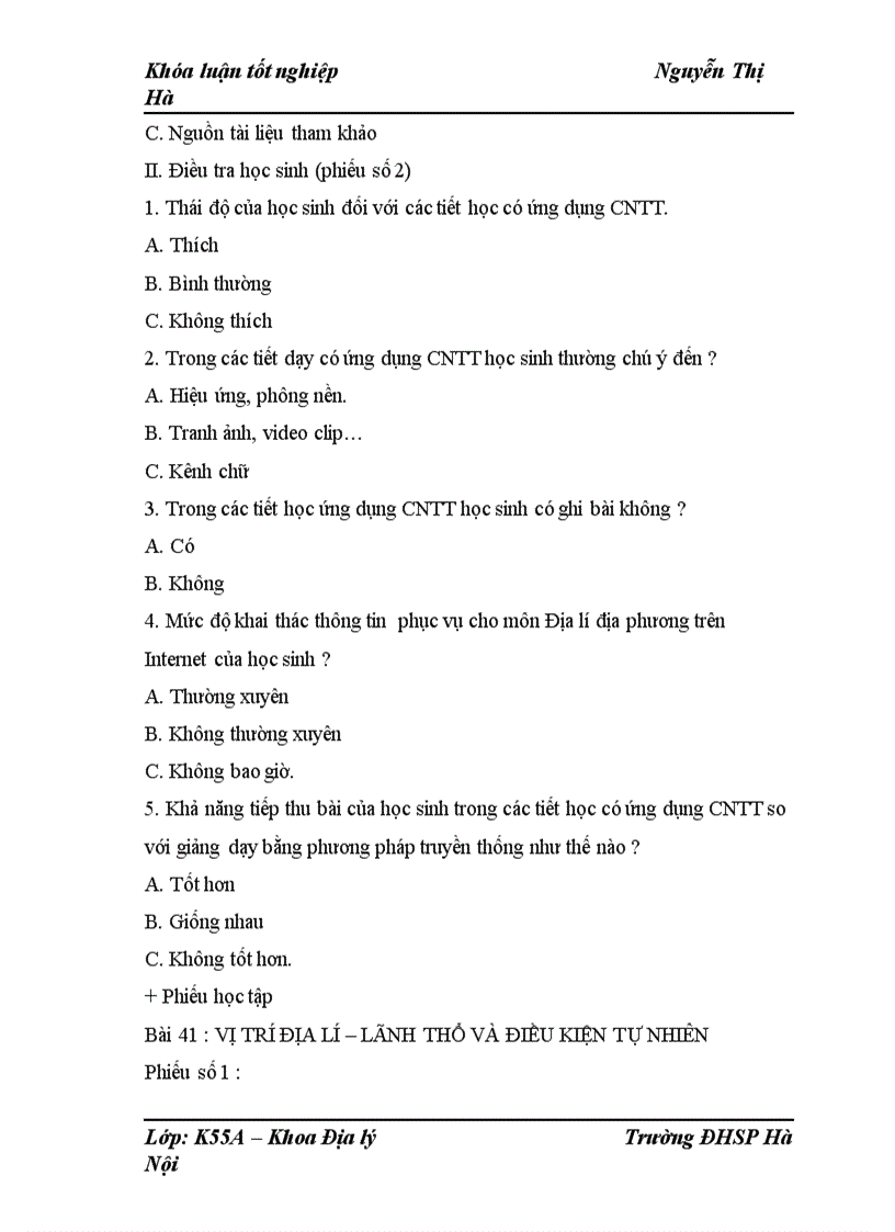 image for page Ứng dụng công nghệ thông tin trong dạy học Địa lí địa phương tỉnh Hải Dương 1