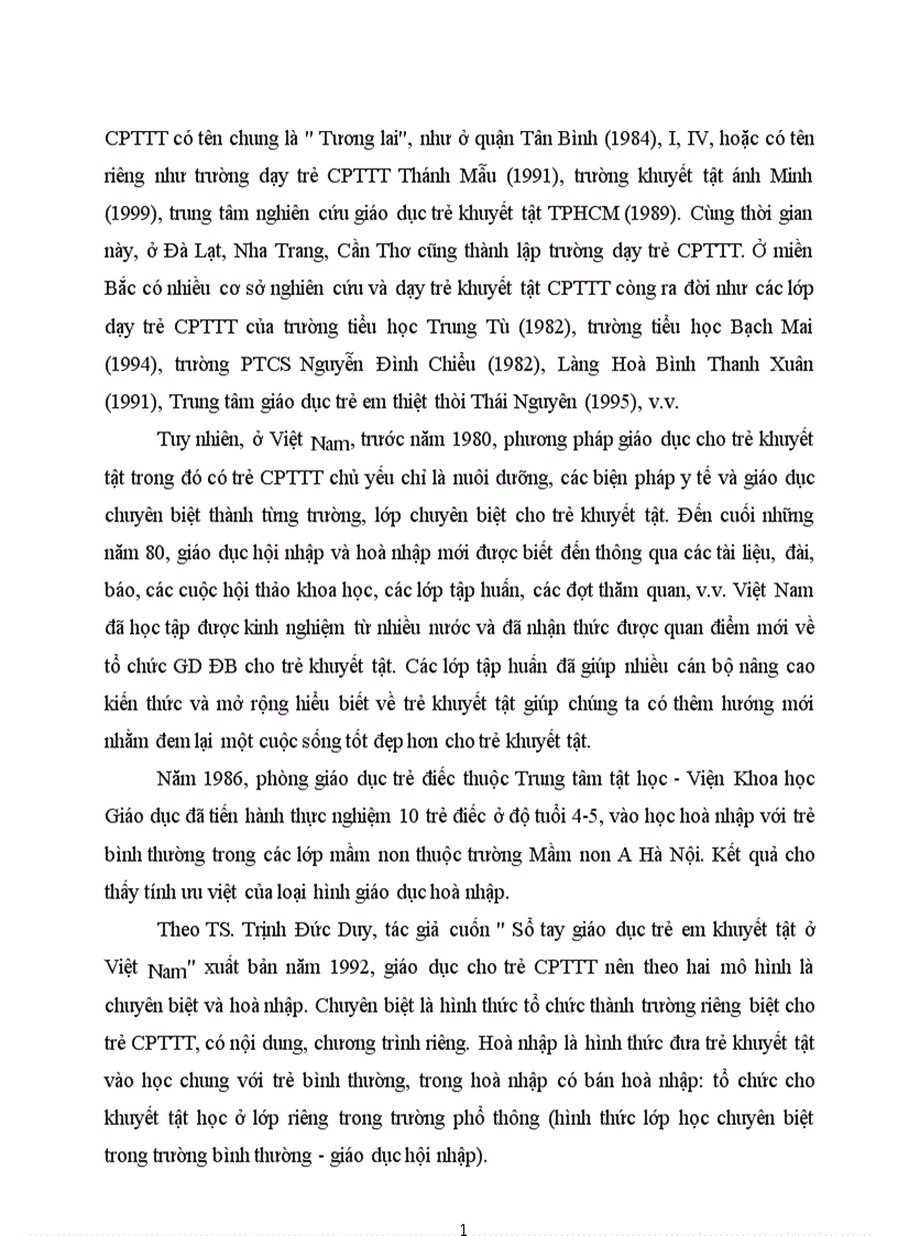 image for page Một số biện pháp quản lý giáo dục hoà nhập trẻ CPTTT trong các trường MN 1