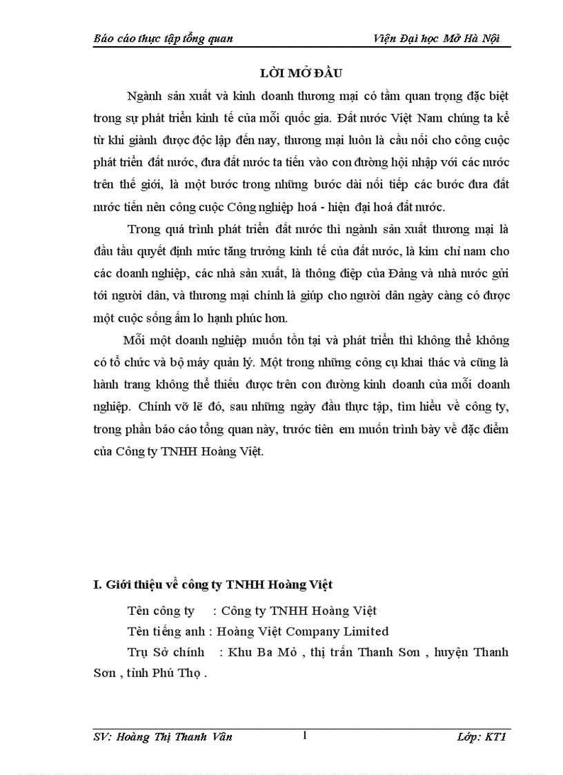 image for page Tổ chức sản xuất và kết cấu sản xuất của công ty TNHH Hoàng Việt