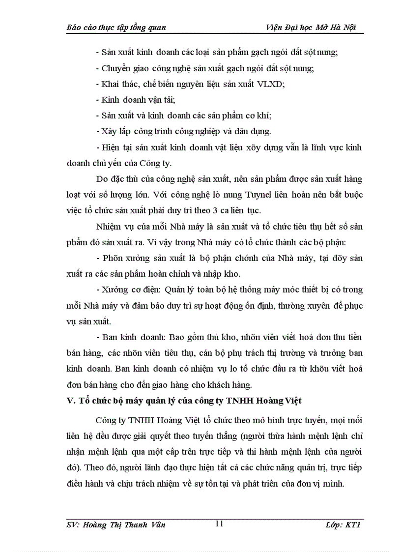 image for page Tổ chức sản xuất và kết cấu sản xuất của công ty TNHH Hoàng Việt