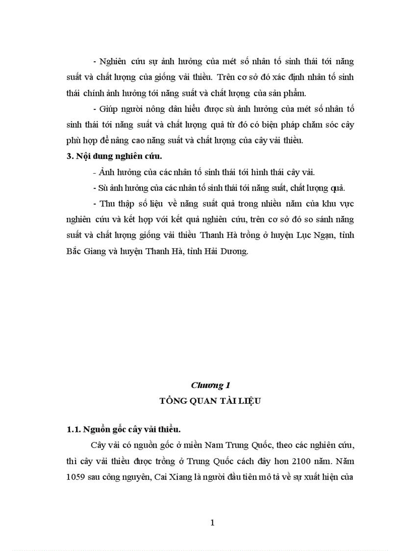 image for page Nghiên cứu ảnh hưởng của một số nhân tố sinh thái tới năng suất và chất lượng của cây vải thiều litchichinensis Sonn
