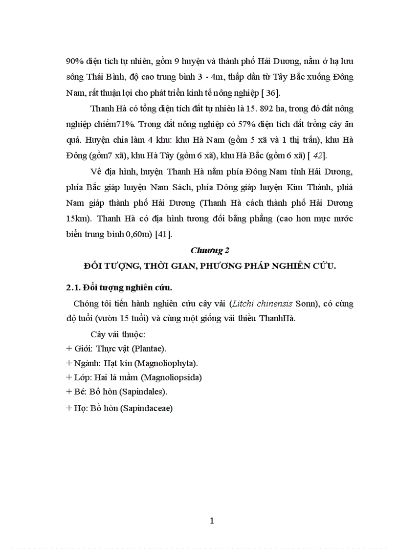 image for page Nghiên cứu ảnh hưởng của một số nhân tố sinh thái tới năng suất và chất lượng của cây vải thiều litchichinensis Sonn