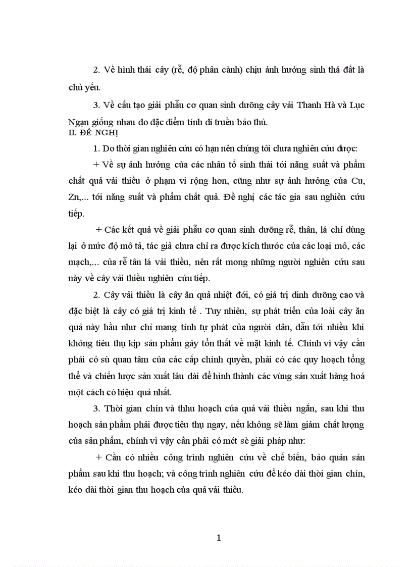 image for page Nghiên cứu ảnh hưởng của một số nhân tố sinh thái tới năng suất và chất lượng của cây vải thiều litchichinensis Sonn