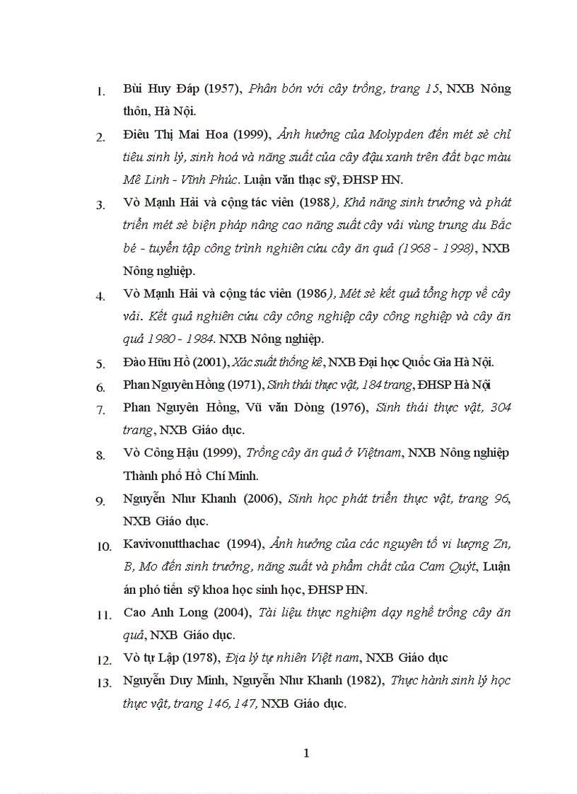 image for page Nghiên cứu ảnh hưởng của một số nhân tố sinh thái tới năng suất và chất lượng của cây vải thiều litchichinensis Sonn