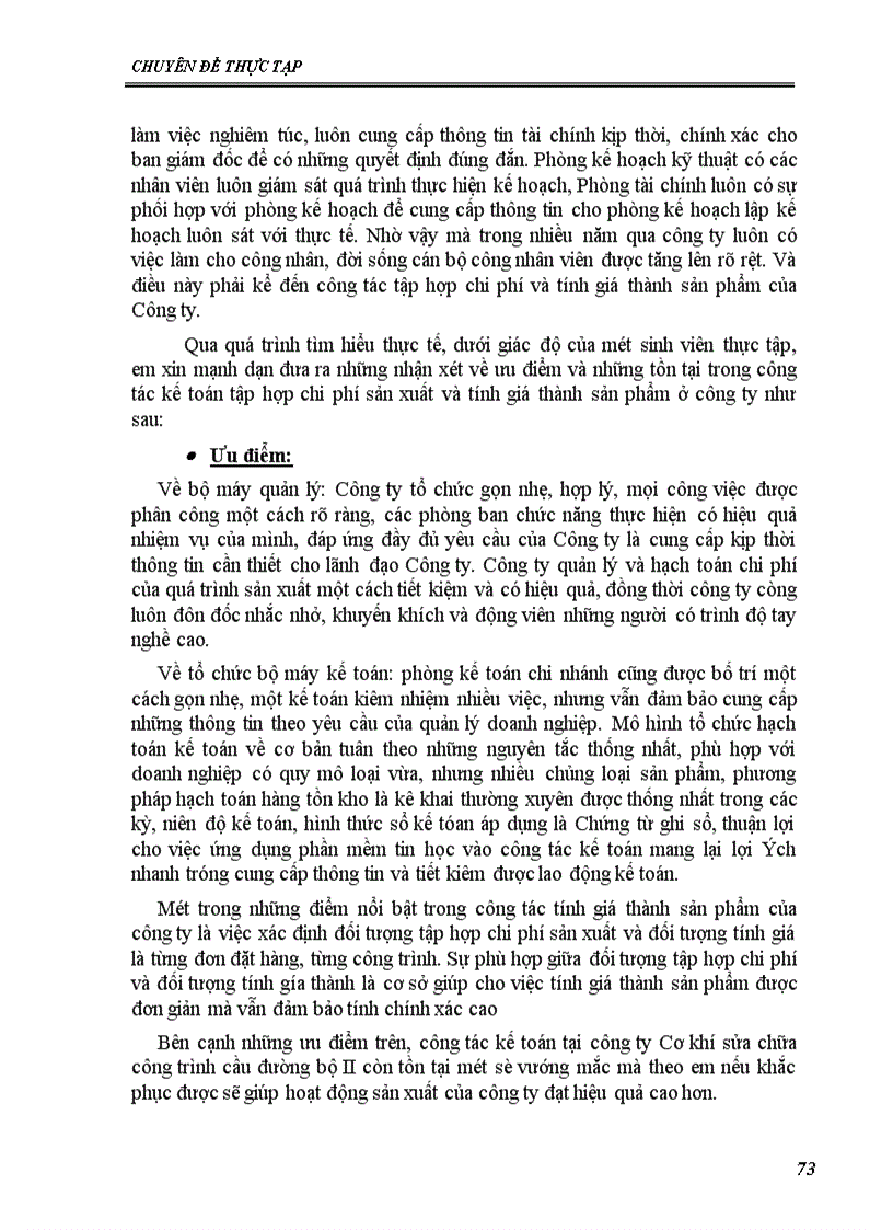 image for page Kế toán chi phí sản xuất và tính giá thành sản phẩm tại Công ty Cơ khí và sửa chữa công trình cầu đường bộ II 1