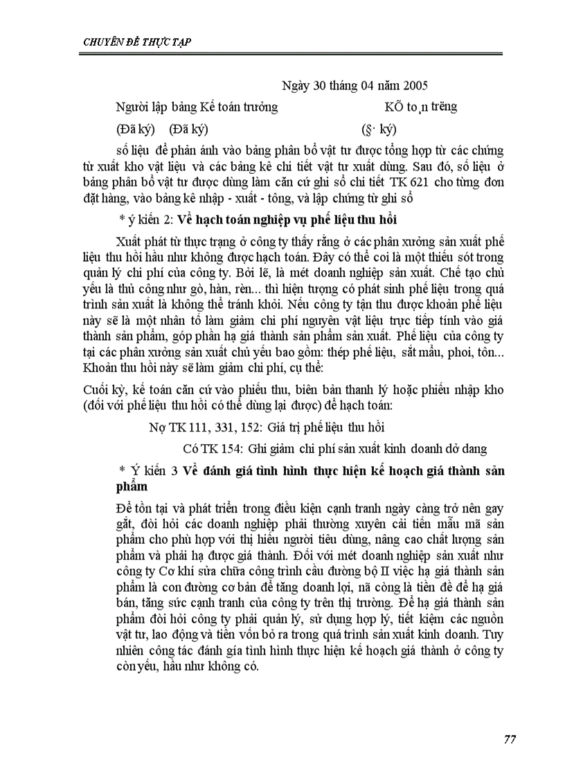 image for page Kế toán chi phí sản xuất và tính giá thành sản phẩm tại Công ty Cơ khí và sửa chữa công trình cầu đường bộ II 1