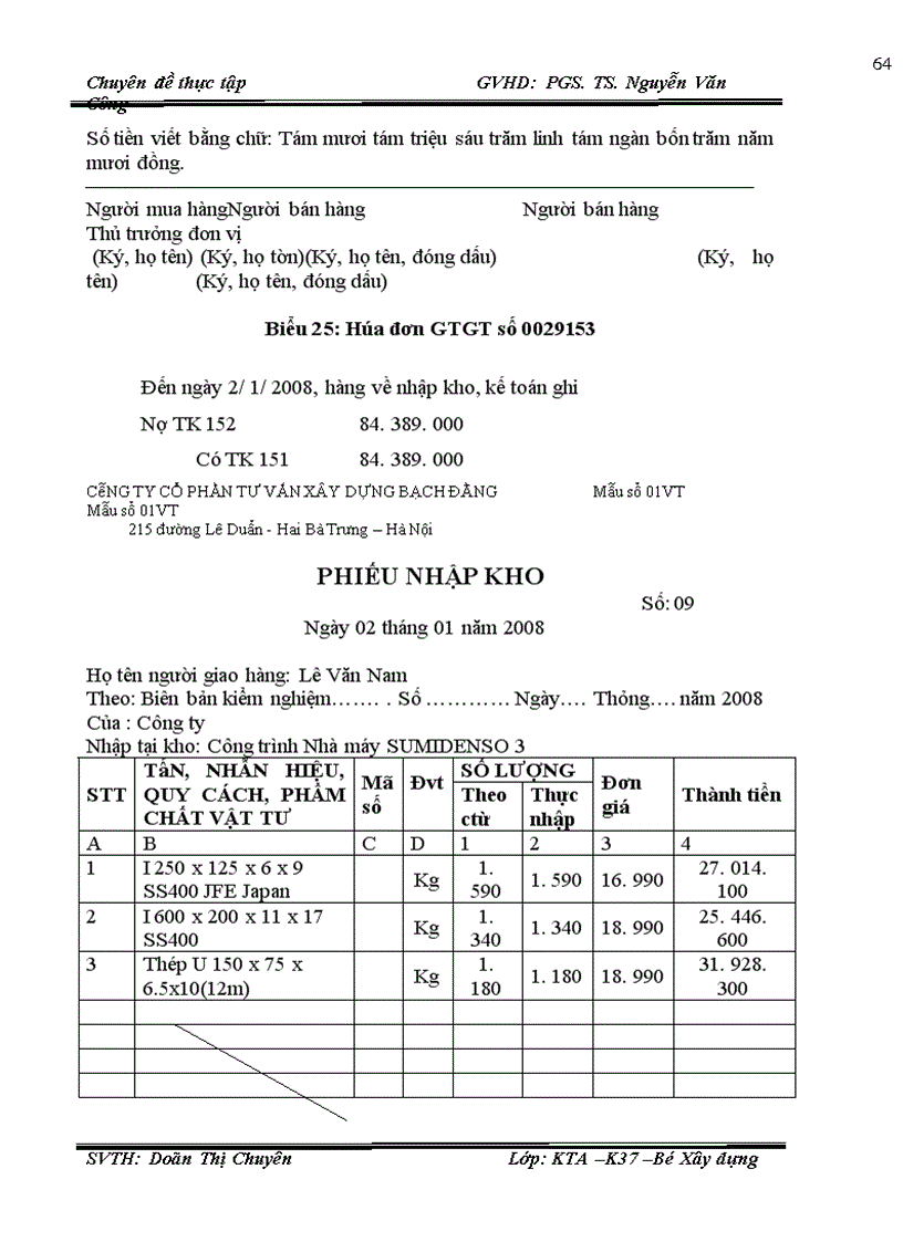 image for page Hoàn thiện kế toán nguyên vật liệu tại Công ty cổ phần Tư vấn Xây dựng Bạch Đằng 1