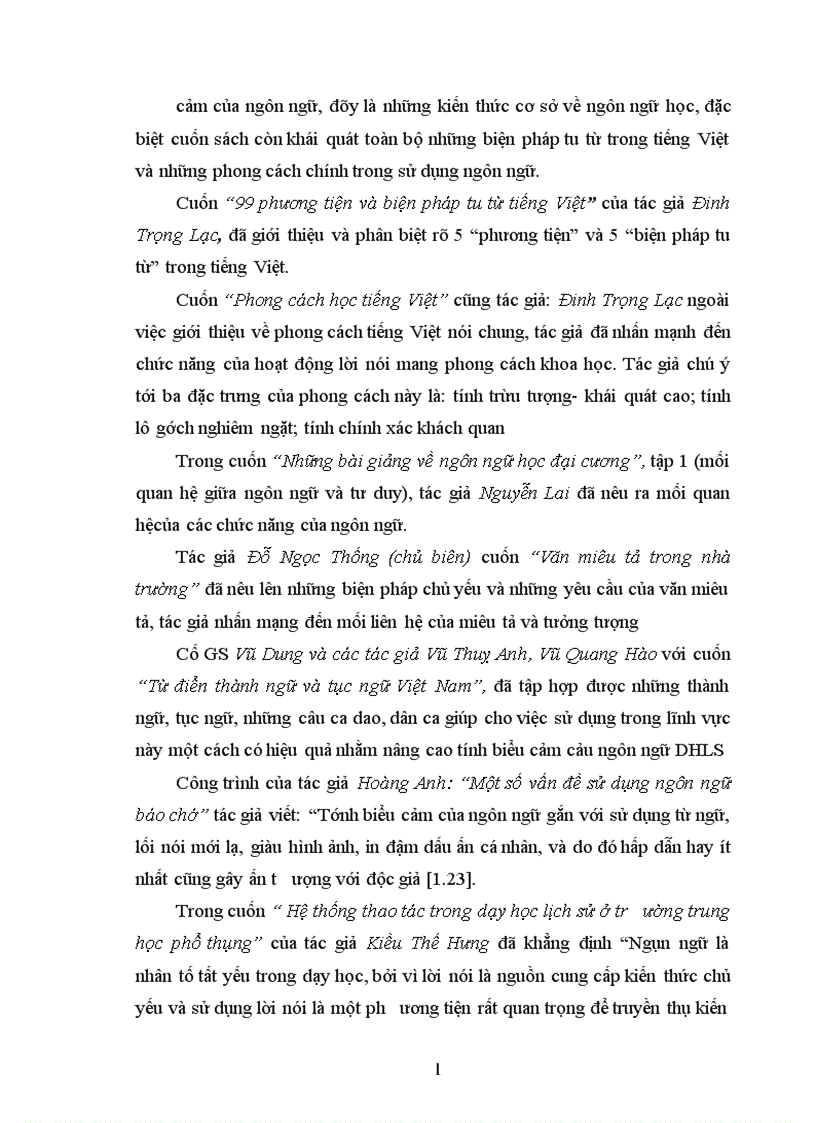 image for page Một số biện pháp sư phạm nhằm nâng cao tính biểu cảm của ngôn ngữ trong dạy học lịch sử ở trường THPT vận dụng qua chương trình lớp 10 chương trình chuẩn 1