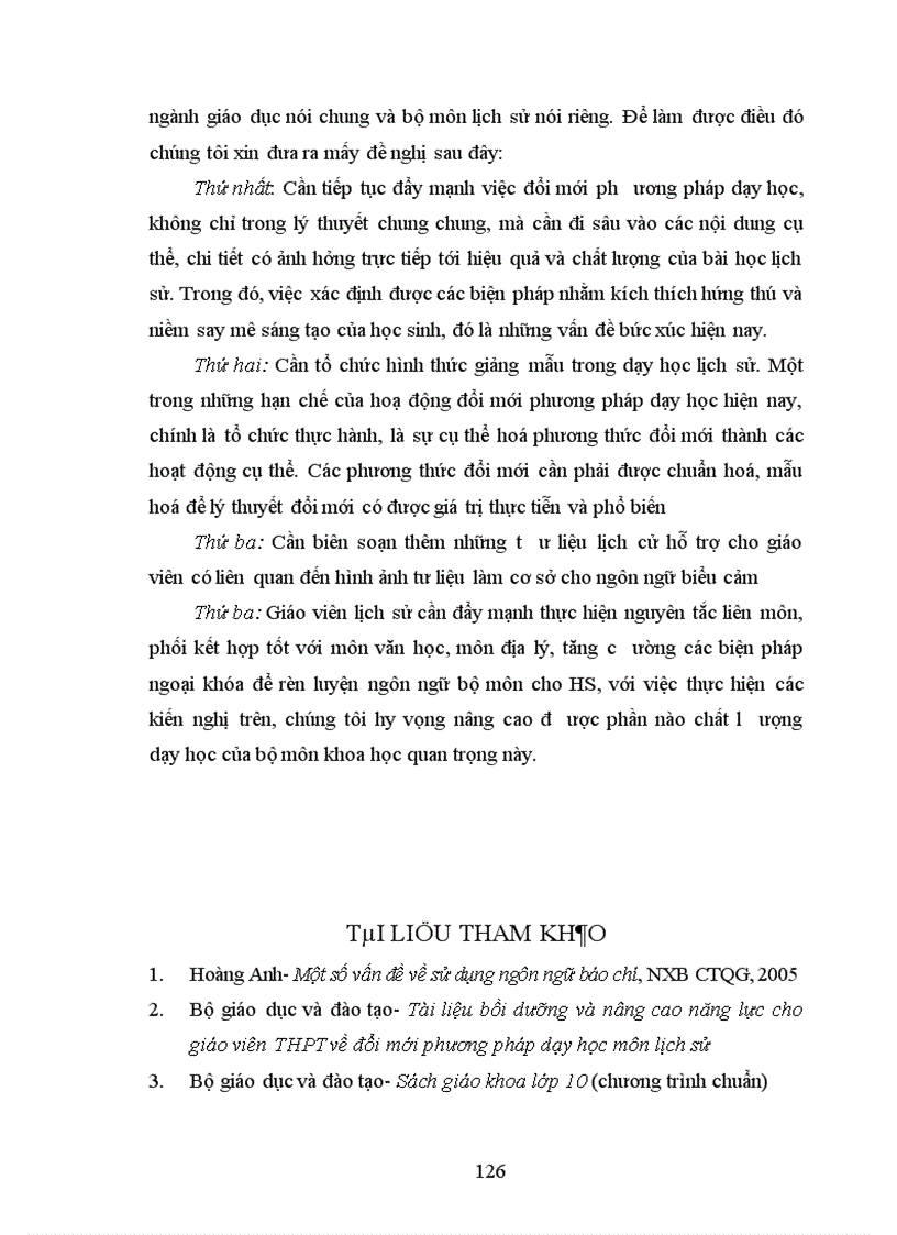 image for page Một số biện pháp sư phạm nhằm nâng cao tính biểu cảm của ngôn ngữ trong dạy học lịch sử ở trường THPT vận dụng qua chương trình lớp 10 chương trình chuẩn 1