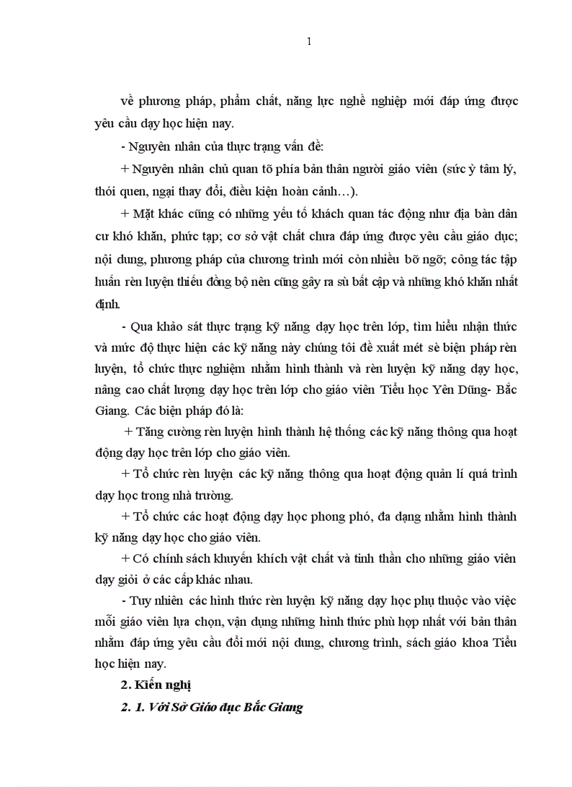 image for page Thực trạng kỹ năng dạy học trên lớp của giáo viên Tiểu học Yên Dũng Bắc Giang theo yêu cầu của chương trình mới