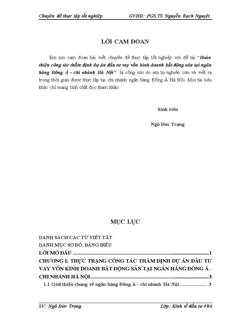 image for page Hoàn thiện công tác thẩm định dự án đầu tư vay vốn kinh doanh bất động sản tại ngân hàng Đông Á chi nhánh Hà Nội 1