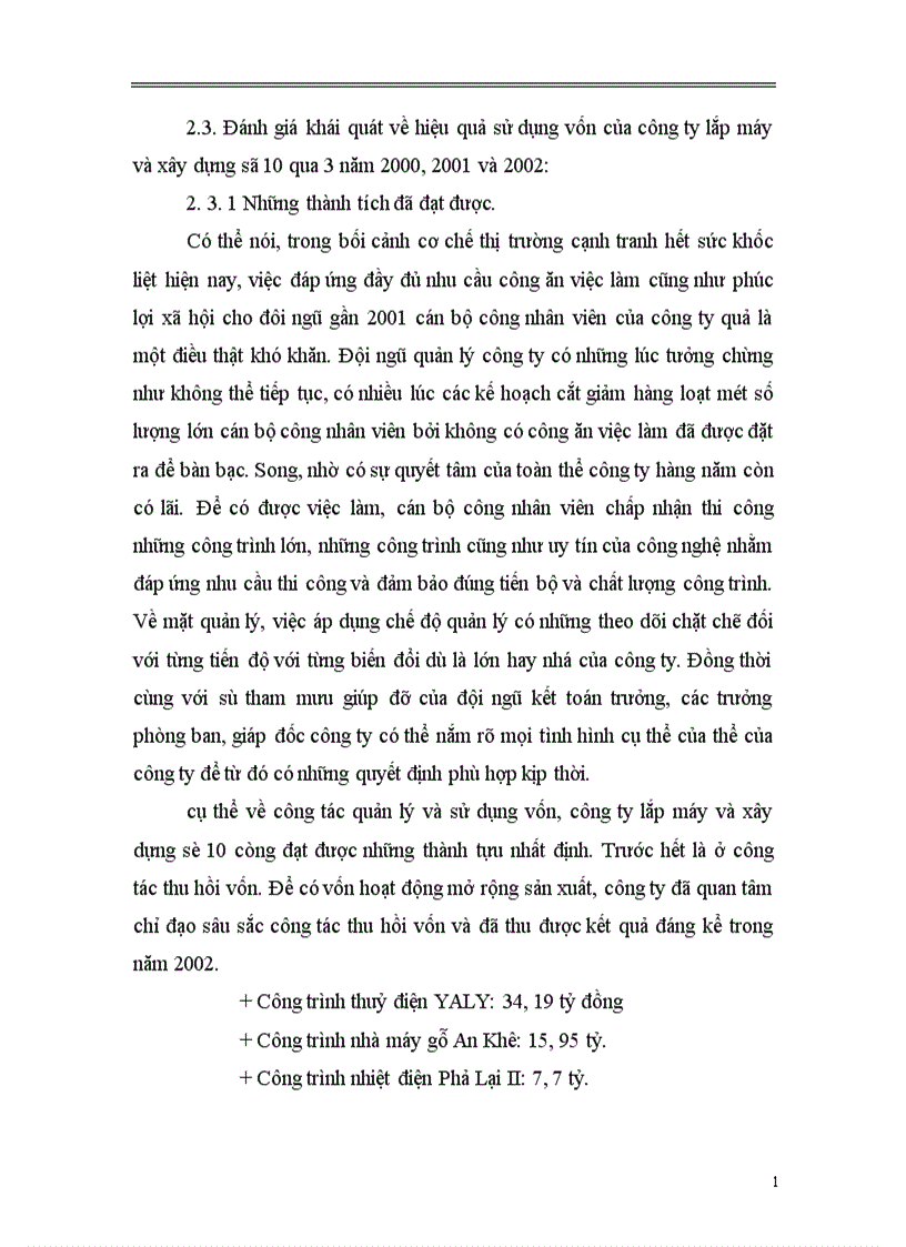 image for page thực trạng về vốn và hiệu quả sử dụng vốn kinh doanh ở công ty lắp máy và xây dựng số 10