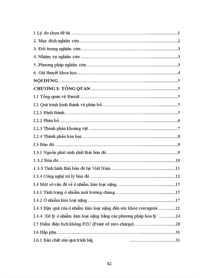 image for page Nghiên cứu một số tính chất hóa lý về hấp phụ của hạt hấp phụ chế tạo từ bùn đỏ