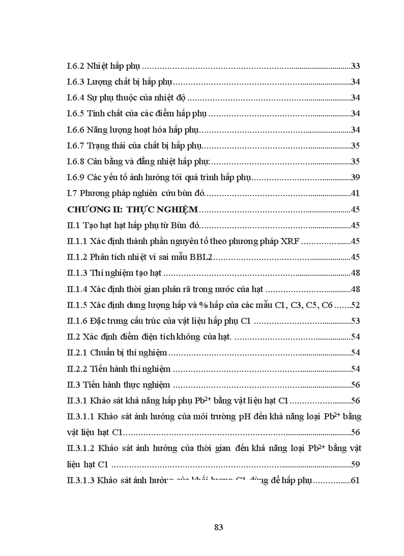 image for page Nghiên cứu một số tính chất hóa lý về hấp phụ của hạt hấp phụ chế tạo từ bùn đỏ