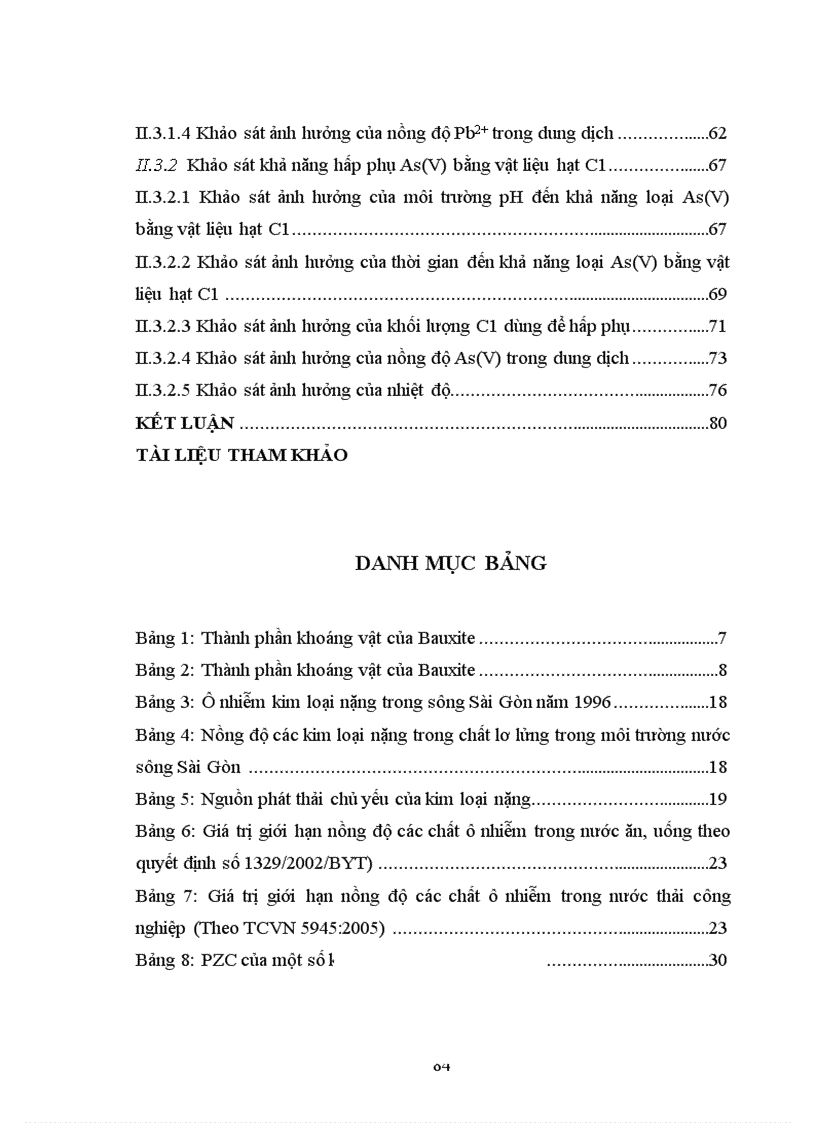 image for page Nghiên cứu một số tính chất hóa lý về hấp phụ của hạt hấp phụ chế tạo từ bùn đỏ