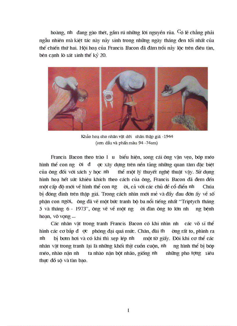image for page Sự biến dạng hình thểtrong tranh của francis bacon