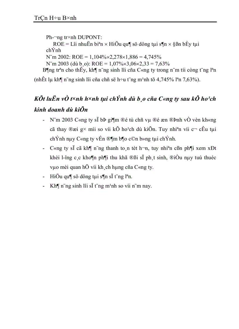 image for page Dự kiến ngân quỹ và dự báo tình hình tài chính của Công ty Vật liệu và Công nghệ năm 2003 1