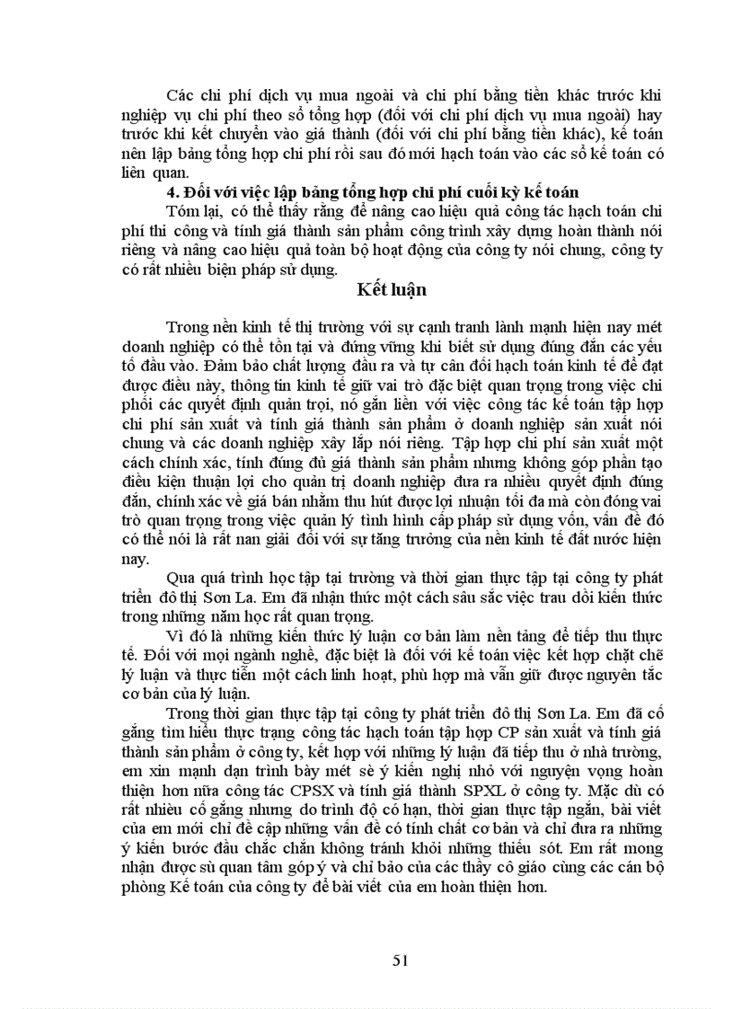 image for page Công tác tập hợp chi phí sản xuất tính giá thành sản phẩm xây lặp tại công ty phát triển đô thị Sơn La 1