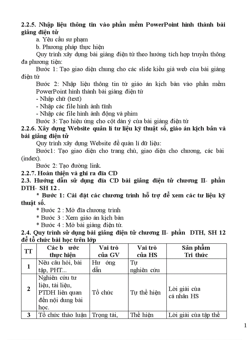 image for page Xây dựng và sử dụng bài giảng điện tử Chương II phần Di truyền học SH12 theo hướng TH TTĐPT