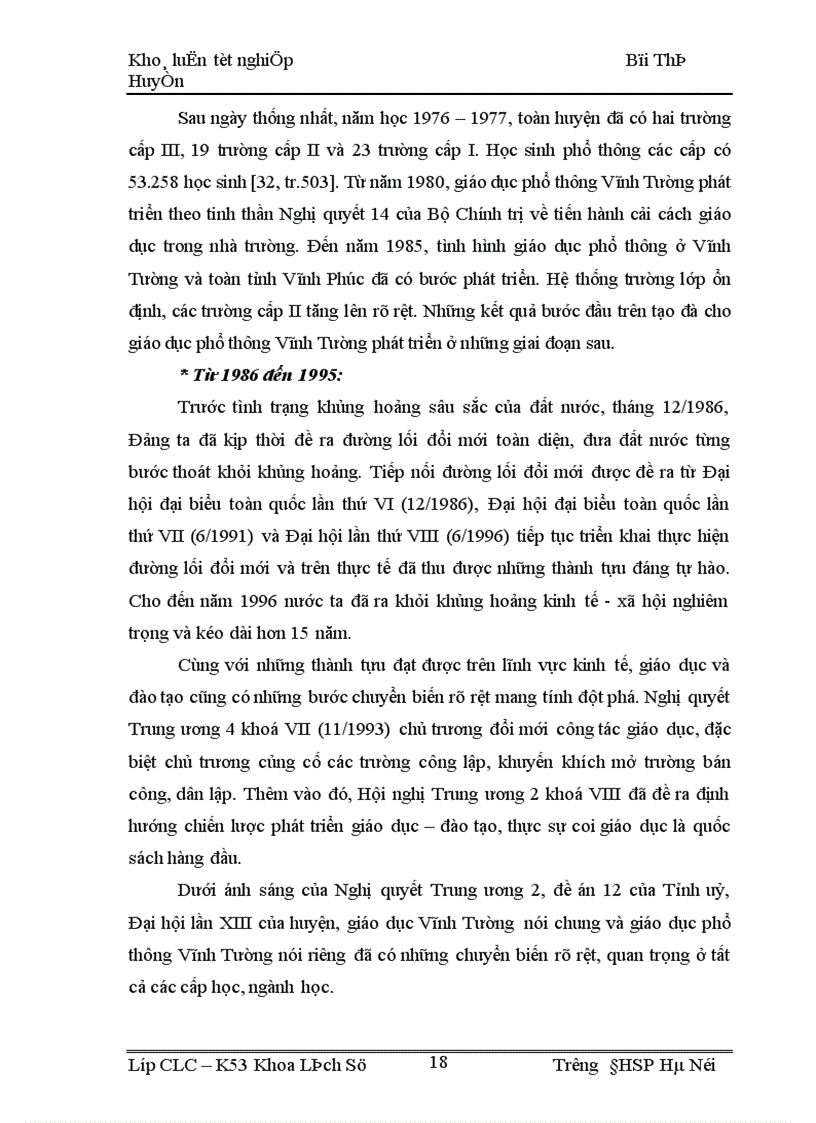 image for page Giáo dục phổ thông huyện Vĩnh Tường Vĩnh Phúc từ khi tái lập đến nay 1996 2006 1