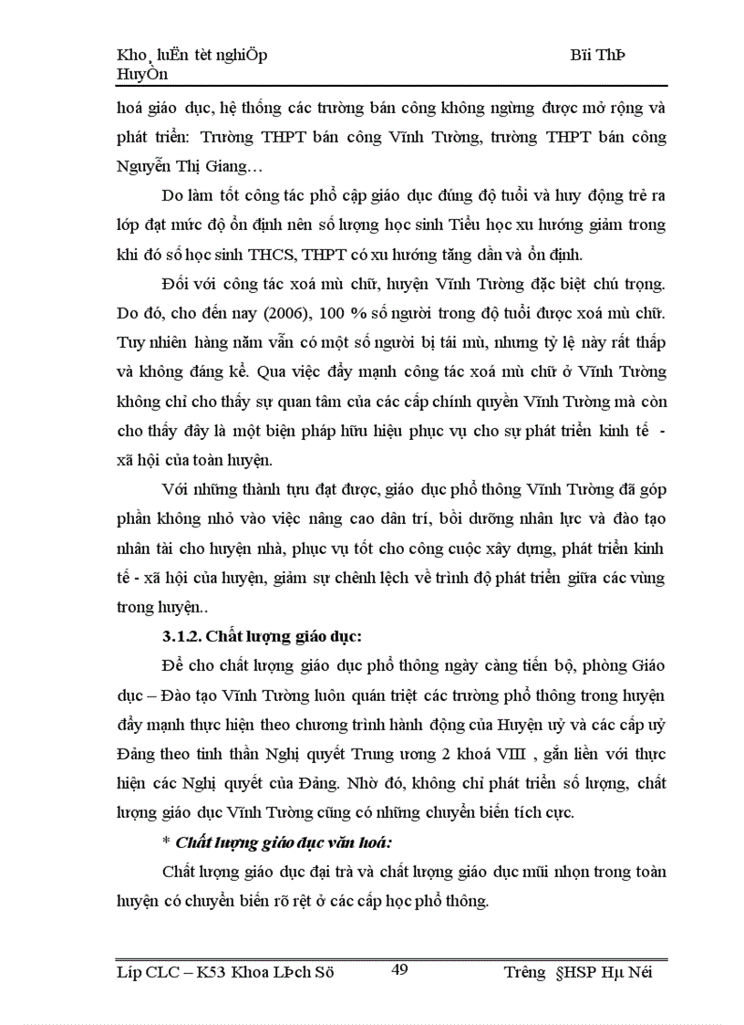 image for page Giáo dục phổ thông huyện Vĩnh Tường Vĩnh Phúc từ khi tái lập đến nay 1996 2006 1