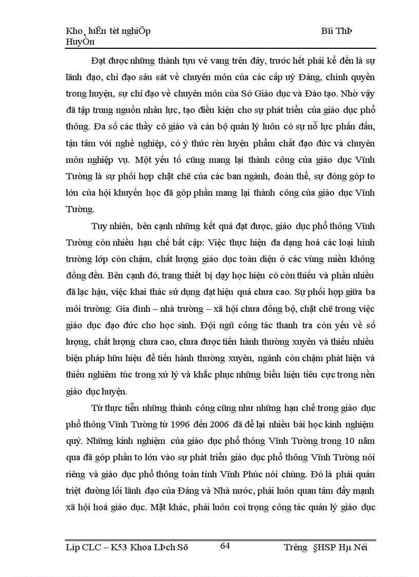 image for page Giáo dục phổ thông huyện Vĩnh Tường Vĩnh Phúc từ khi tái lập đến nay 1996 2006 1