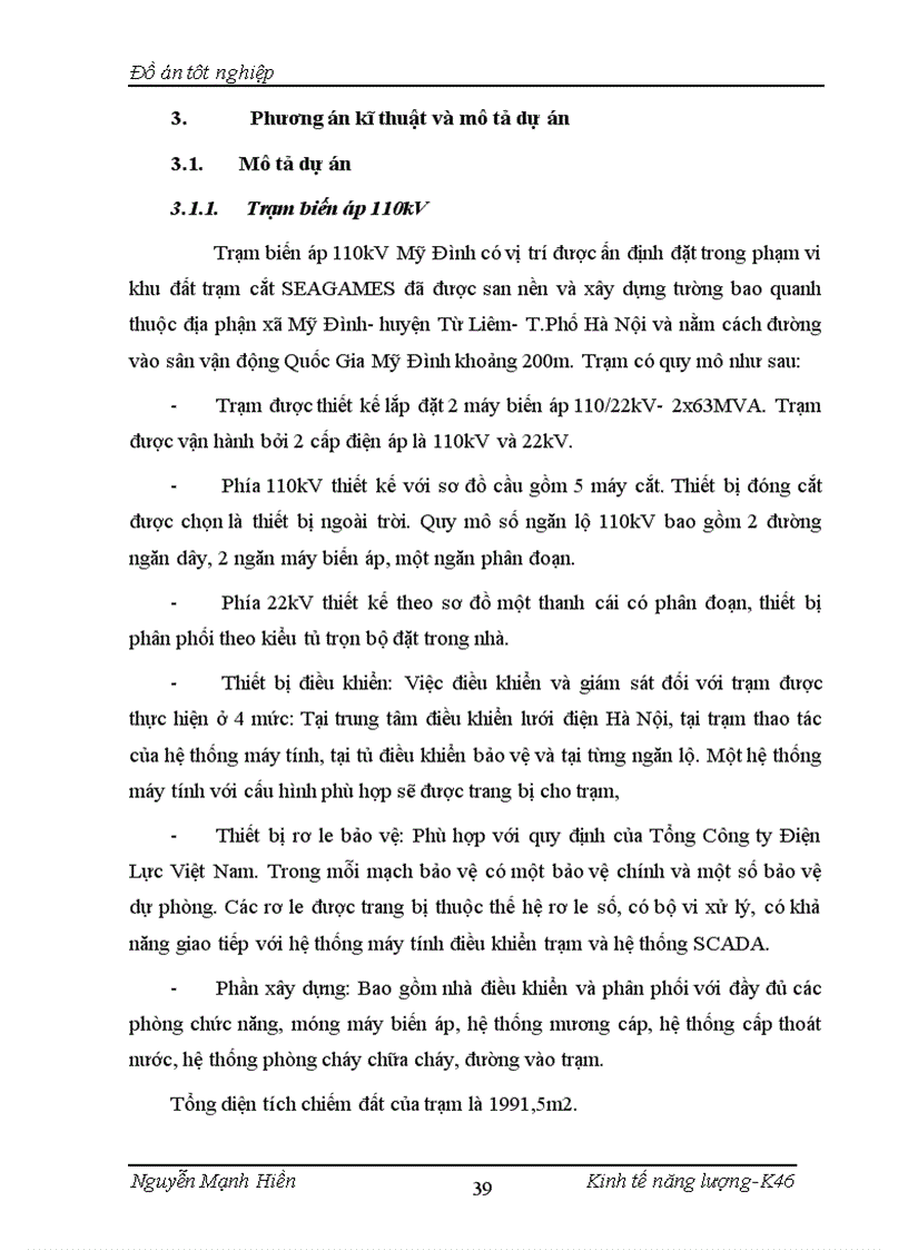 image for page Phân tích đánh giá hiệu quả dự án đầu tư xây dựng trạm biến áp 110kV Mỹ Đình 1