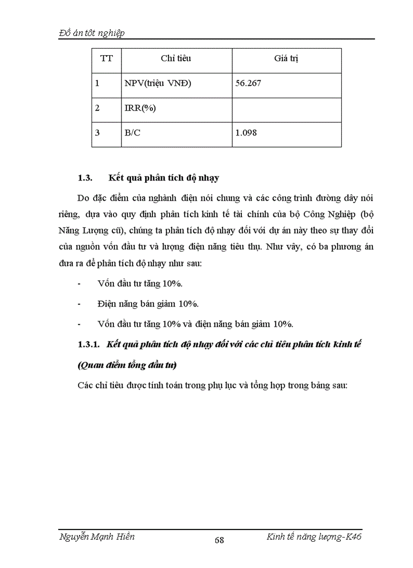 image for page Phân tích đánh giá hiệu quả dự án đầu tư xây dựng trạm biến áp 110kV Mỹ Đình 1