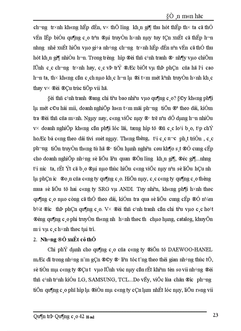 image for page thực trạng việc sử dụng phương tiện quảng cáo trong hoạt động marketing sản phẩm điện tử của công ty Daewoo Hanel