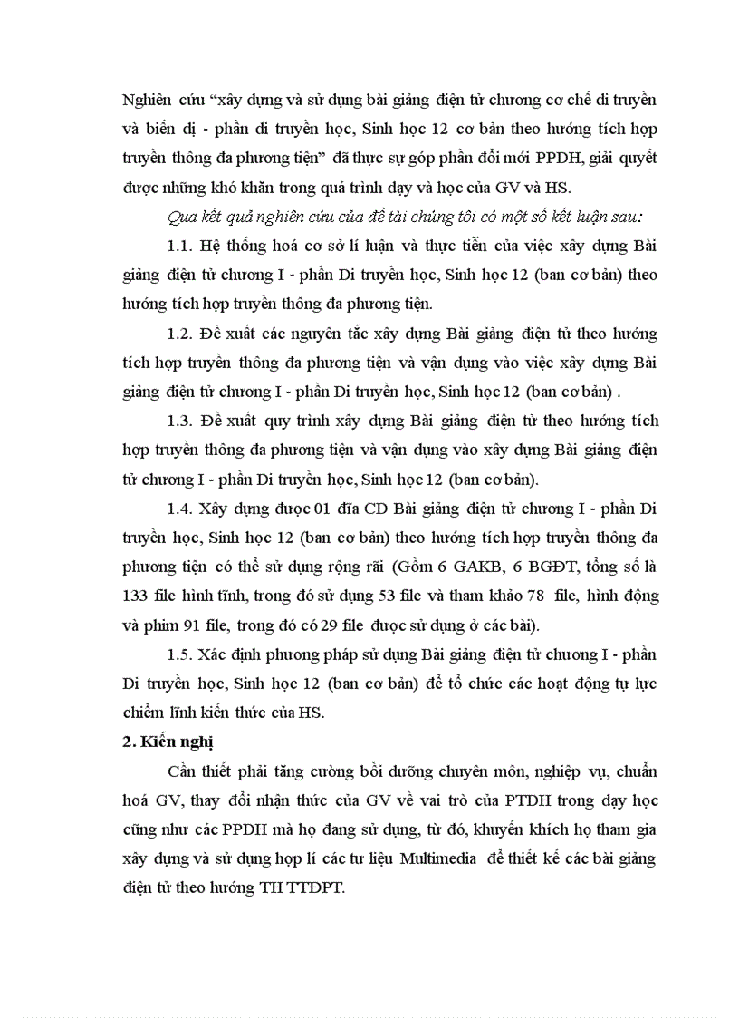 image for page Xây dựng và sử dụng bài giảng điện tử chương I phần di truyền học Sinh học 12 Ban cơ bản theo hướng tích hợp truyền thông đa phương tiện 1