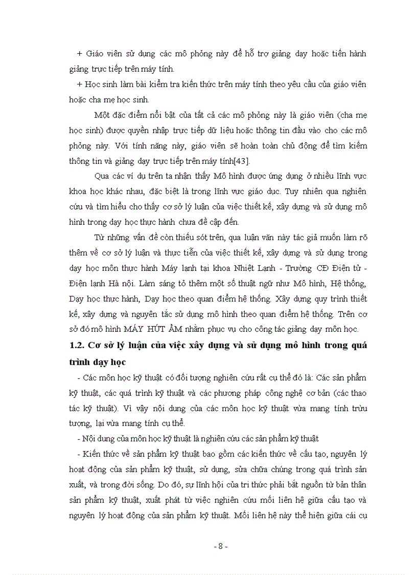 image for page Xây dựng và sử dụng mô hình theo quan điểm hệ thống kỹ thuật trong dạy học môn Thực hành Máy lạnh tại Trường CĐ Điện tử Điện lạnh Hà Nội