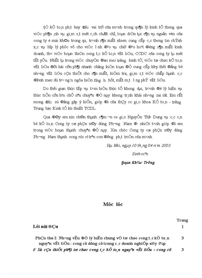 image for page Tổ chức công tác kế toán nguyên vật liệu công cụ dụng cụ ở Công ty cổ phần xây dựng Phương Nam 1