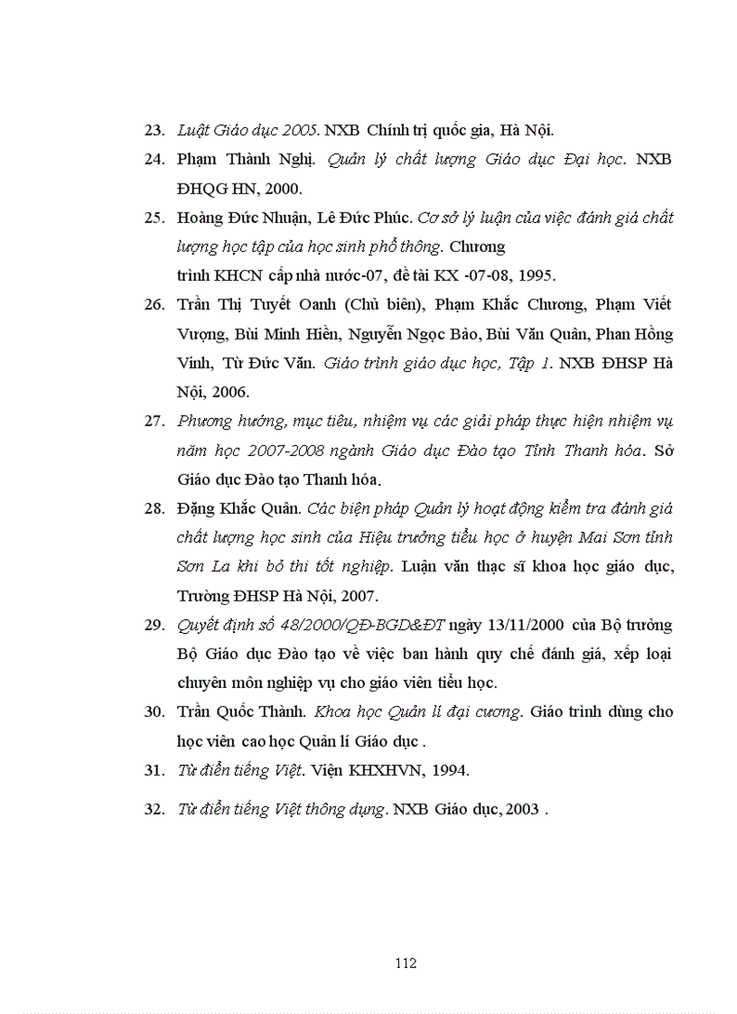 image for page Các biện pháp quản lý chất lượng học tập của học sinh tiểu học ở huyện Quảng Xương tỉnh Thanh Hóa theo mô hình quản lý chất lượng tổng thể TQM