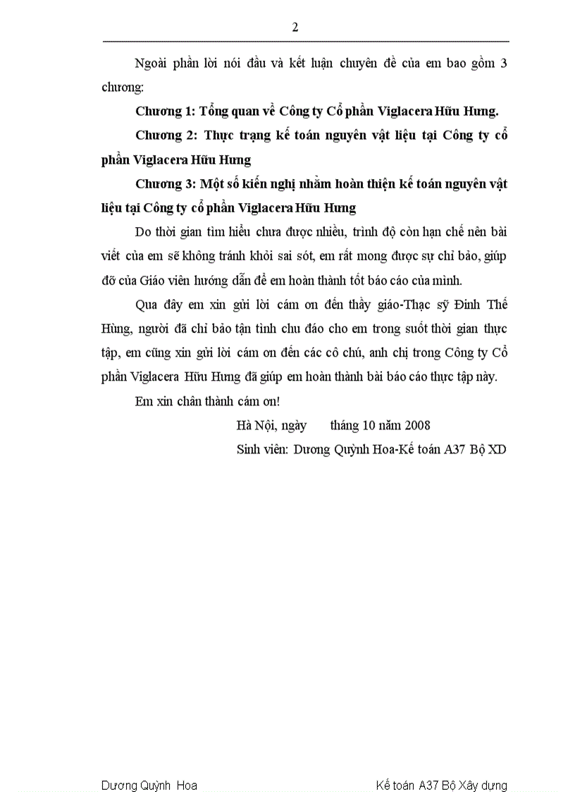 image for page Hoàn thiện kế toán nguyên vật liệu tại Công ty cổ phần Viglacera Hữu Hưng