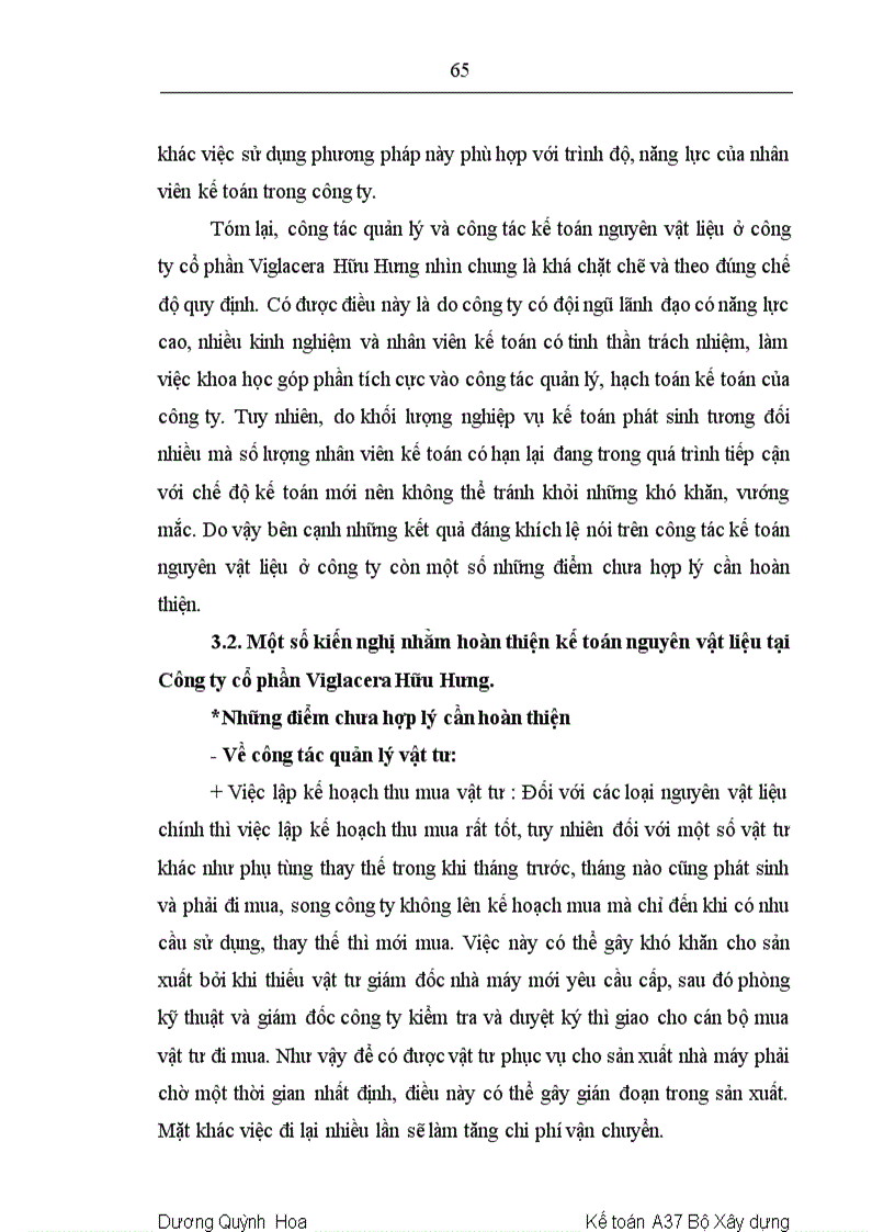 image for page Hoàn thiện kế toán nguyên vật liệu tại Công ty cổ phần Viglacera Hữu Hưng