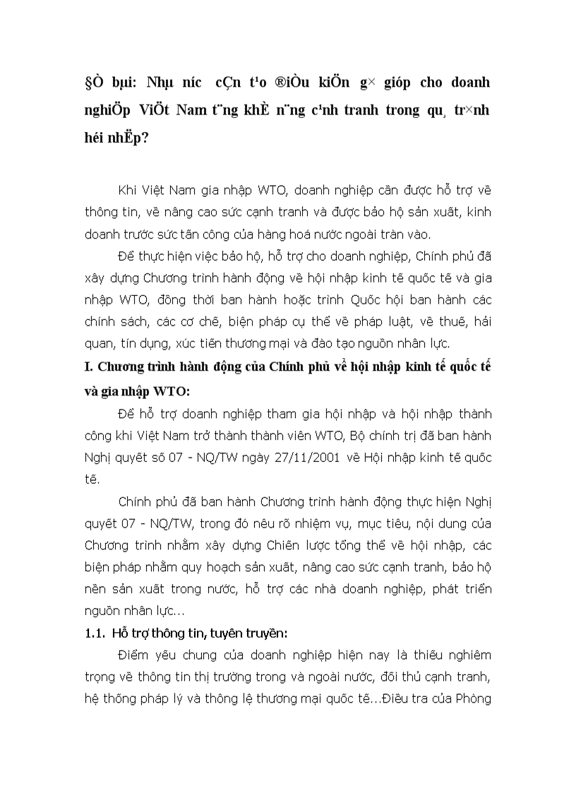 image for page Nhà nước cần tạo điều kiện gì giúp cho doanh nghiệp Việt Nam tăng khẩ năng cạnh tranh trong quá trình hội nhập