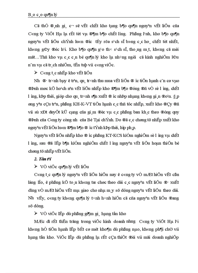 image for page Hoàn thiện công tác quản lý NVL tại công ty SXKD đầu tư và dịch vụ Việt Hà 1