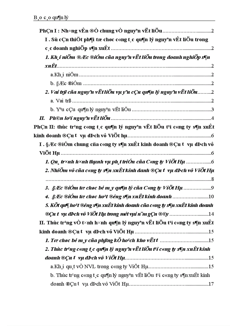 image for page Hoàn thiện công tác quản lý NVL tại công ty SXKD đầu tư và dịch vụ Việt Hà 1