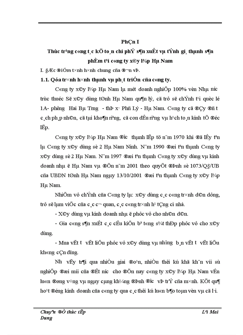 image for page Thực trạng và giải pháp hoàn thiện công tác hạch toán chi phí sản xuất và tính giá thành sản phẩm tại Công ty xây lắp Hà Nam 1
