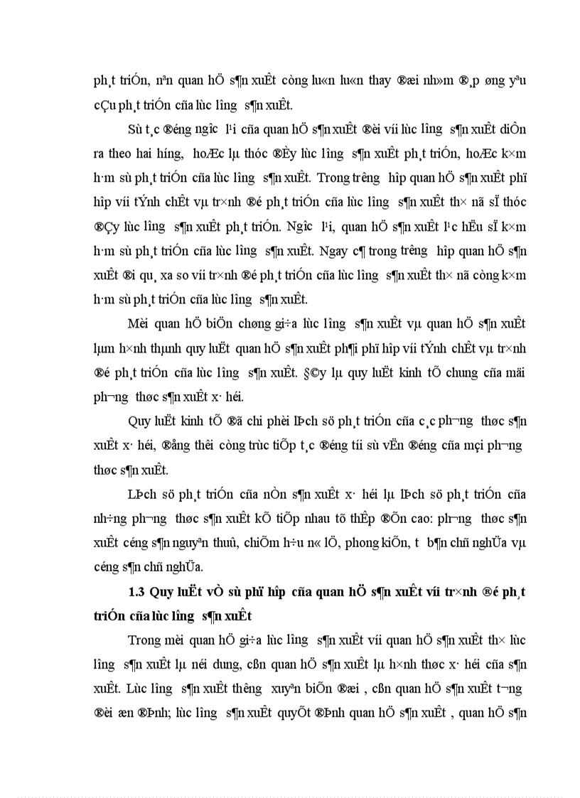 image for page Quy luật quan hệ sản xuất và lực lượng sản xuất và vận dụng quy luật trong quá trình CNH HĐH ở nước ta 1