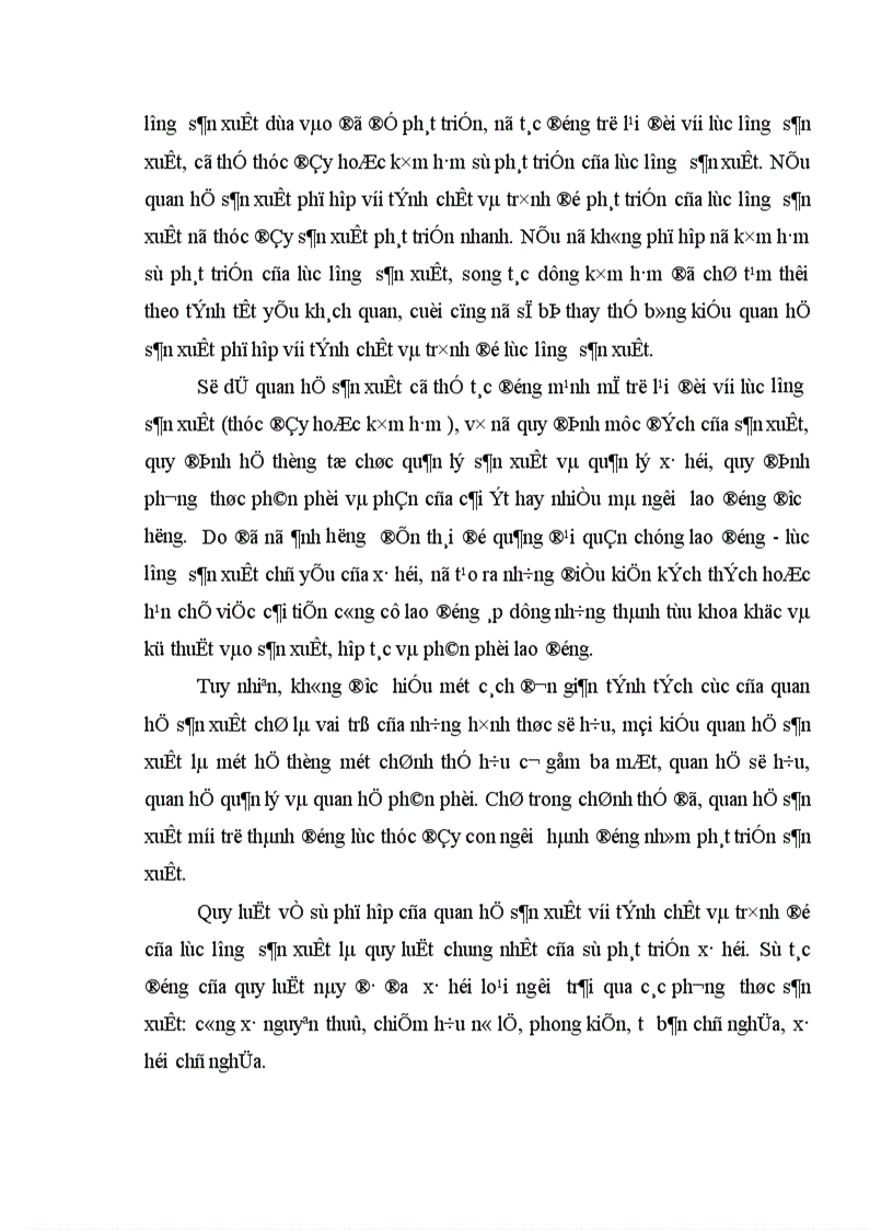 image for page Quy luật quan hệ sản xuất và lực lượng sản xuất và vận dụng quy luật trong quá trình CNH HĐH ở nước ta 1